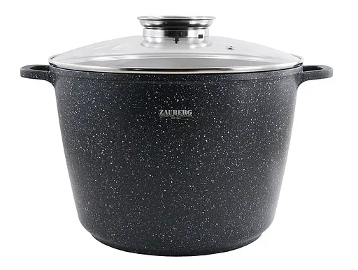 Каструля глибока Zauberg алюміній мармурове покриття 28 см 10 л чорна (BL 0628) - фото 1