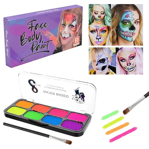 Дитячий набір аквагриму Bambi Cel-2504 палетка, неон, 8 кольорів - фото 2