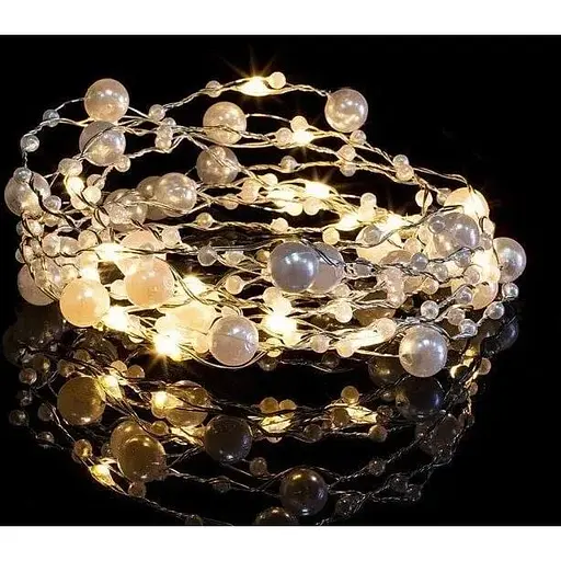 Гирлянда декоративная капля жемчужно-белая 20 led с пультом дистанционного управления.