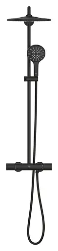 Душова система з термостатом для настінного монтажу Grohe Rainshower Smartactive 310 22119KF0, Чорний матовий - фото 3