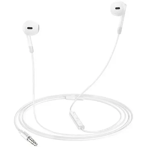 Навушники провідні вакуумні Hoco M109 з мікрофоном 3.5 мм білі