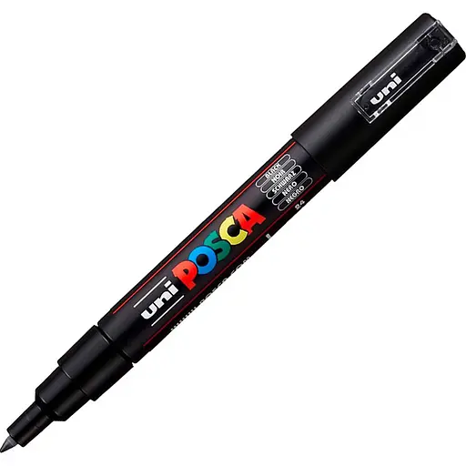 Маркер Uni Posca черный 0.7мм (PC-1M BLACK(N)) - фото 1