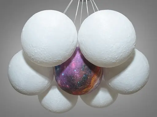 Надзвичайно вишукана, оригінальна, дизайнерська люстра "Планети", 7 акр. - фото 2