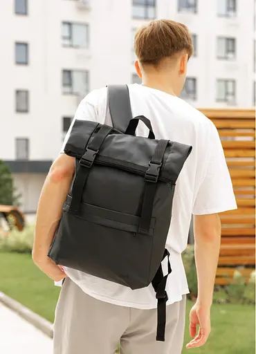 Мужской рюкзак Sambag RollTop LSHm черный 43 х 31 х 14 см (24211001m) - фото 6