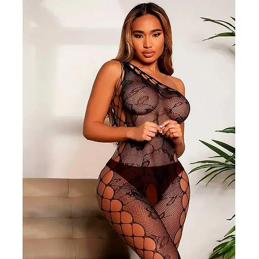 Бодістокінг еротичний через плече S/M/L Чорний K000682 - фото 2