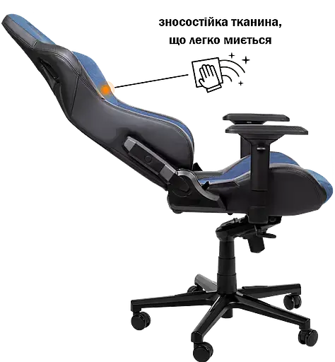 Геймерське крісло GT Racer чорне зі світло-синім (X-8005 Light Blue/Black) - фото 4