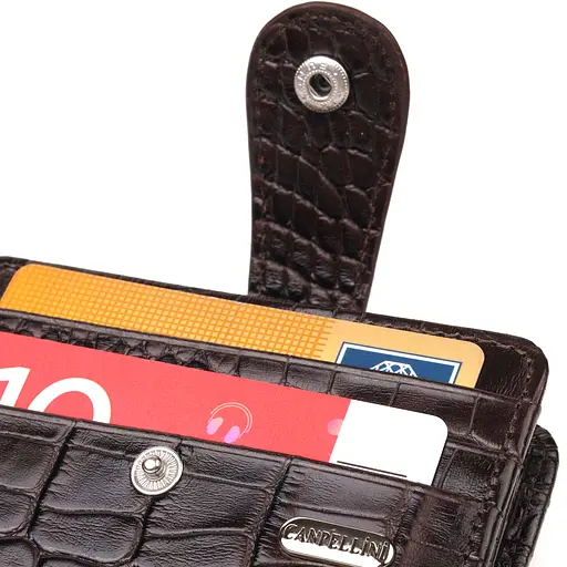 Мужской кожаный кошелек Canpellini 10.6х9х1 см acs0025044 - фото 3