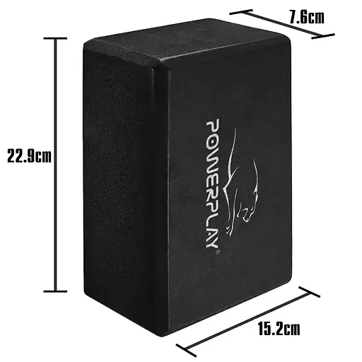 Блоки для йоги Power Play 4006 Yoga Brick EVA 2 штуки, Black - фото 8