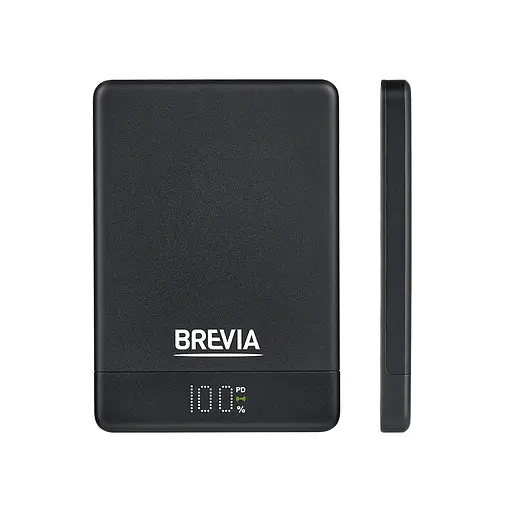 Повербанк (Power Bank) Brevia ePower 5000mAh MagSafe SuperSlim PD20W, Qі15W LCD чорний(45520MSB) - фото 7