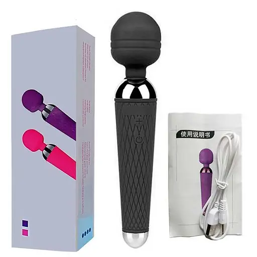 Вибратор G-точки черный из силикона 20 см 10 режимов вибрации