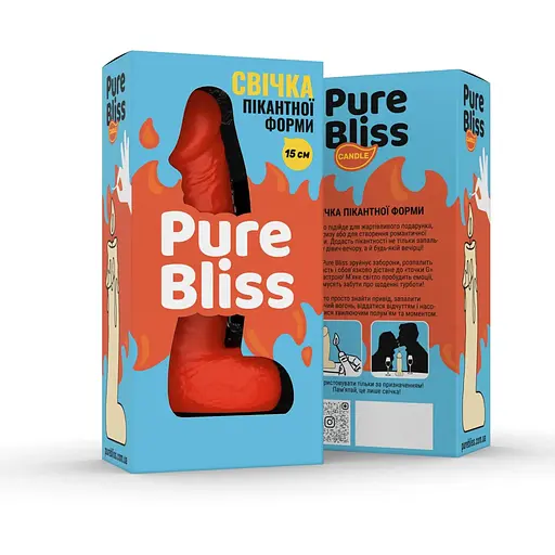 Свічка у вигляді члена Pure Bliss Mini Orange 15 см - фото 6