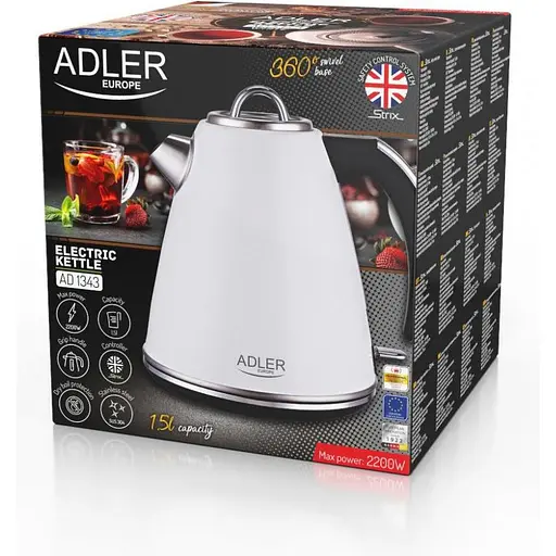Электрочайник Adler AD 1343 White - фото 9