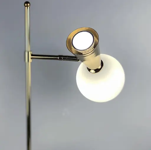 Золота лампа ABELINA з білим плафоном на два джерела світла Line.F YG 8006-2T GD - фото 5