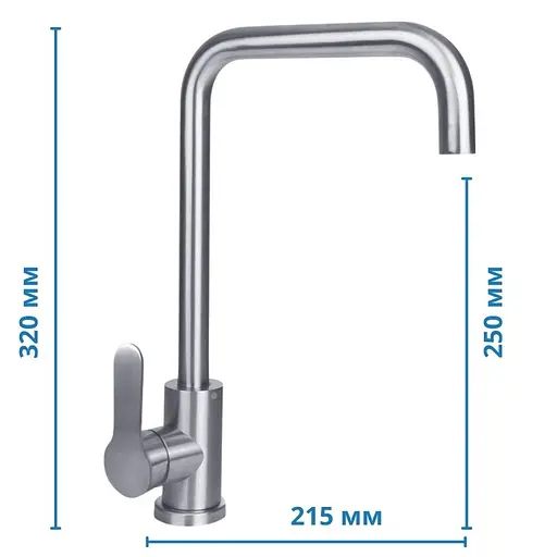 Змішувач для кухні Mixxus DAX-011-G MI5991 Нержавіюча сталь - фото 2