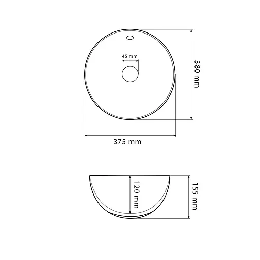 Умивальник VBI Brunico S white накладний VBI-015201, Білий - фото 2