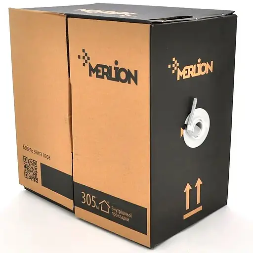 Кабель Merlion КВП UTP-cat.6 (4x2x0.54), для внутр. робіт, 305м