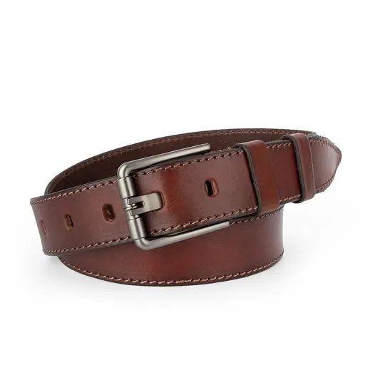 Ремінь чоловічий шкіряний JK-4008 (125 см) коричневий - фото 1