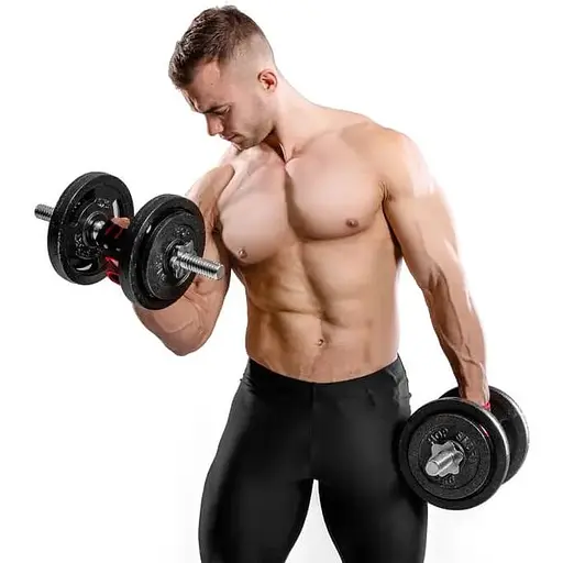 Гантеля металлическая Hop-Sport New 20кг с перчатками - фото 6