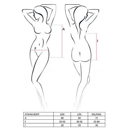 Боді монокіні з глибоким декольте Passion OTAVIA Body black L/XL - фото 5