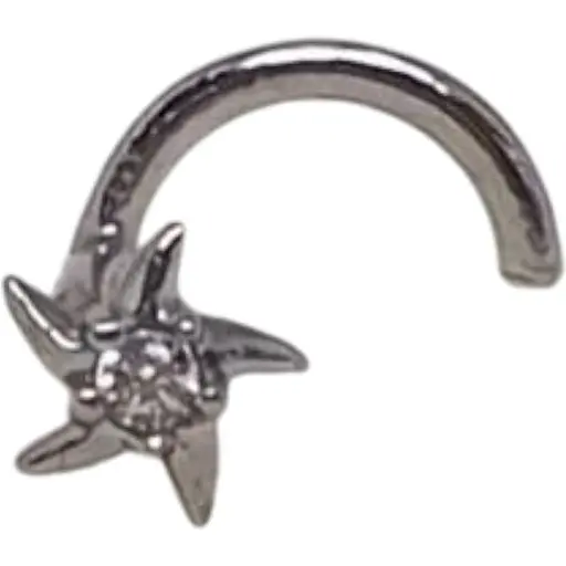 Серебряная серьга-пирсинг Астор в нос. 8182441Р