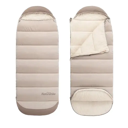 Спальный мешок с капюшоном Naturehike B400 NH21MSD11 (220 х 85см) Бежевый - фото 2