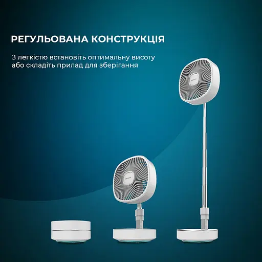 Портативний вентилятор CECOTEC Telescopic fan EnergySilence 1000 FoldAir Portable - фото 2