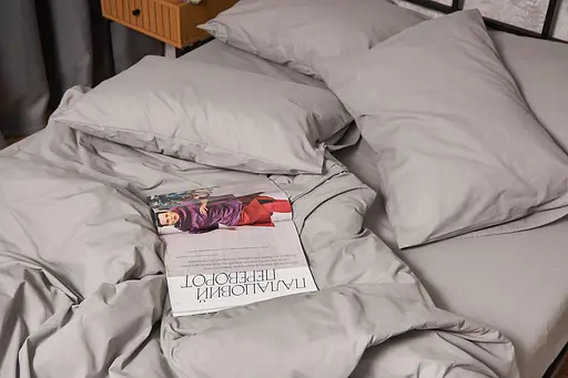 Комплект постельного белья Moon&Star King Size 220x240 наволочки 4х70х70 Gray Бязь Gold Люкс - фото 6