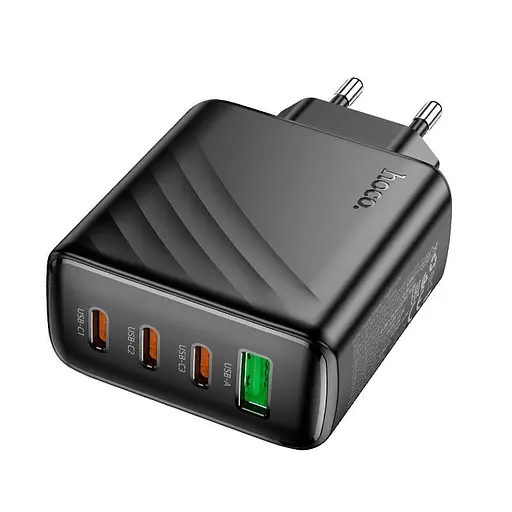 Мережевий адаптер живлення зарядне Hoco CS27A Supply charger 67 W 4 порти чорне - фото 5
