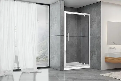 Душевые двери Dusel FA516 100x190, универсальные, прозрачный, хром - фото 2