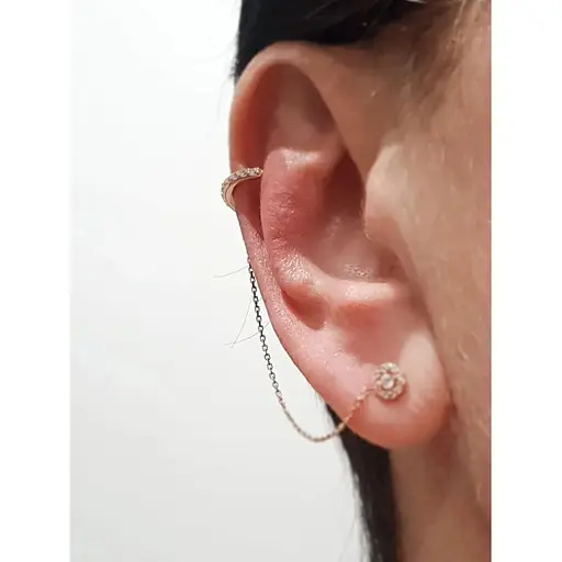 Золота сережка-кафф на хелікс Favoritum. 211251 - фото 2