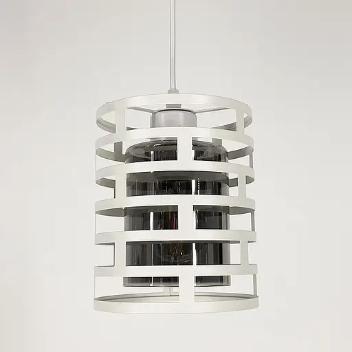 Підвіс в стилі LOFT у білому корпусі із графітовим плафоном Line.F 12728/1 WT+GR - фото 1