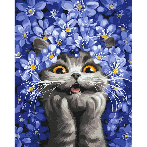 Картина по номерам на подрамнике Brushme Кошка в пролесках Марианна Пащук