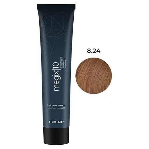Профессиональная краска для волос с низким содержанием аммиака Megix10 Mowan 8.24 табак 100 мл - фото 1