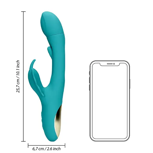 Вібратор Loveline Flapping G-Spot Butterfly 25.7 см бірюзовий - фото 10