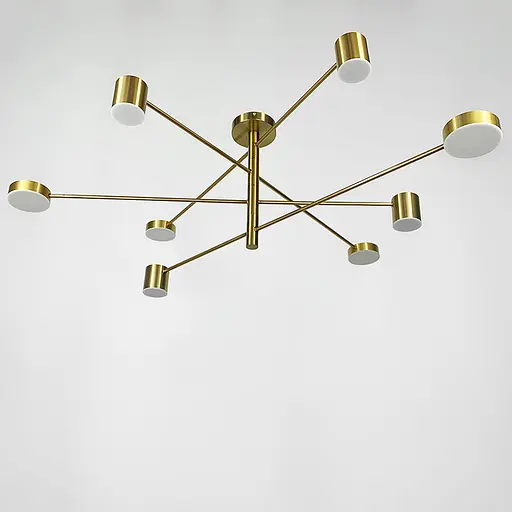 Сучасна латунна LED люстра FLEA з ріжками, що регулюються по осі | Арт. DE 31/8 AB | Line F - фото 10