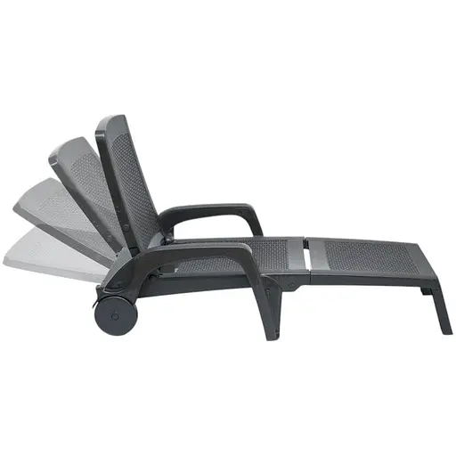 Шезлонг пластиковий Bica Miami, графіт - фото 3