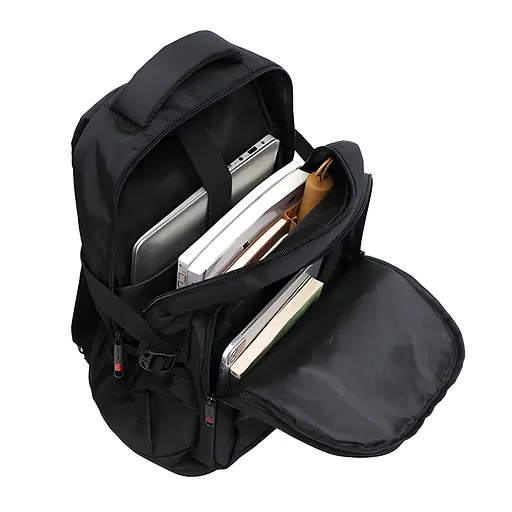 Универсальный городской рюкзак Justpack с ортопедической спинкой черный 30 х 49 х 18 см (5776) - фото 5