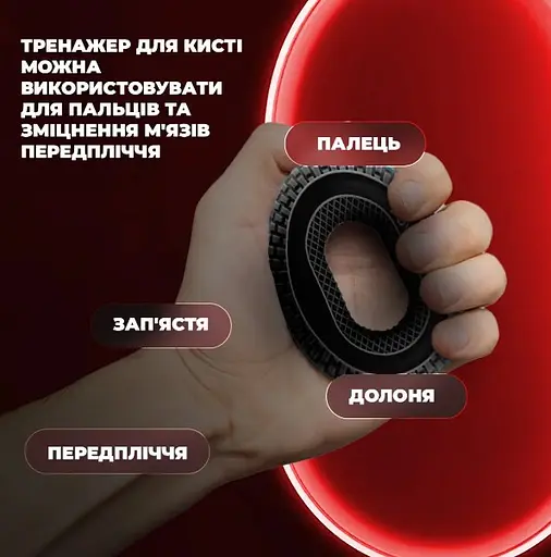 Еспандер кістьовий PowerPlay силіконовий PP-4333 Hand Grip Hard 30 кг Чорний (PP_4333_Black_30kg) - фото 3