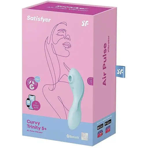 Вакуумний смарт-стимулятор із вібрацією Satisfyer Curvy Trinity 5+ Блакитний - фото 8