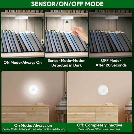 Внутрішній світильник з датчиком руху Stick On Stair Lights світлодіодний 2 кольори 3 режими - фото 2