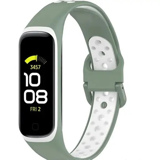 Ремешок DK Silicone Sport Band Nike для Samsung Galaxy Fit2 (R220) (light green / white) - фото 3