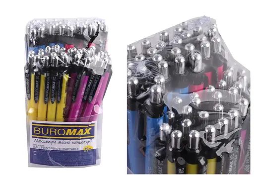 Ручка шариковая автоматическая Wise, 0.7 мм, голубая, 60 шт., BM.8228 - фото 2