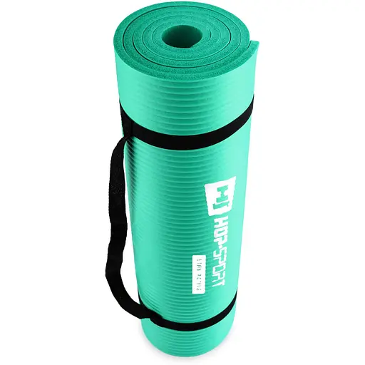 Мат для фитнеса и йоги Hop-Sport HS-N010GM 1см бирюзовый - фото 7