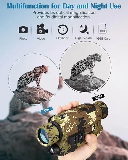 Тактический монокуляр ночного видения NoHawk PJ2-0532 (до 200м) Камуфляж - фото 7