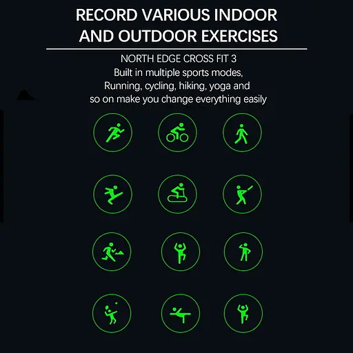Годинник North Edge CrossFit GPS Black з компасом - фото 18