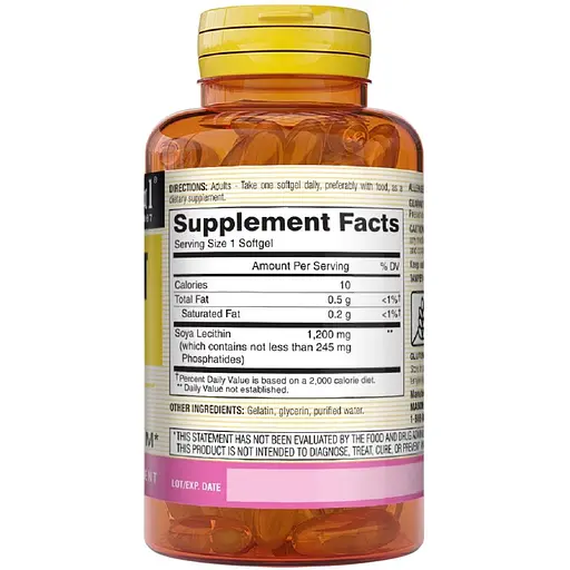 Лецитин Mason Natural Lecithin 1200 мг 100 гелевих капсул - фото 2