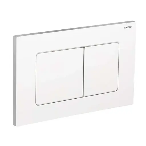 Панель змиву Koer KT-0602-03 пластикова, кнопка квадратна KR5180, Білий - фото 1
