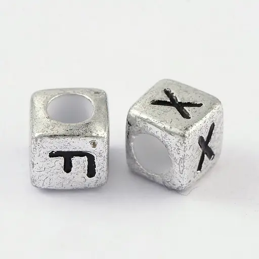 Декоративні намистинки для творчості Алфавіт Кубики Dom Busin УТ000004425 в упаковці 130 шт - фото 5