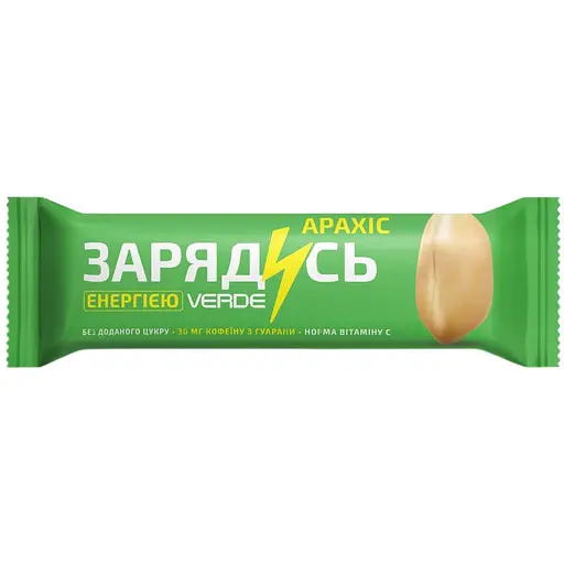 Батончик Verde Зарядись Гуарана і арахіс 30 г
