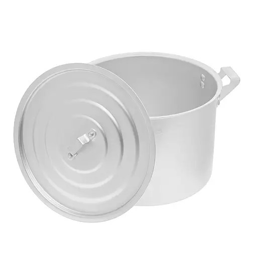 Каструля матова алюмінієва із кришкою 6 л, Interos Сірий 86201 - фото 1